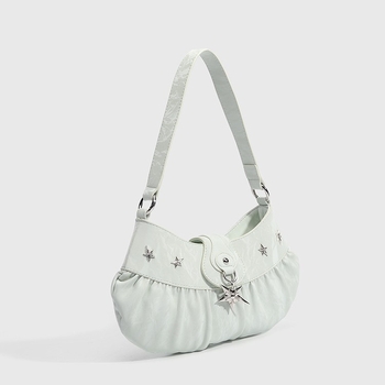 Dumpling-formájú PU válltáska zipzáras záródással, poliészter bélés, belső zsebek telefon és ID számára — 2025 tavasz, városi egyszerű stílus