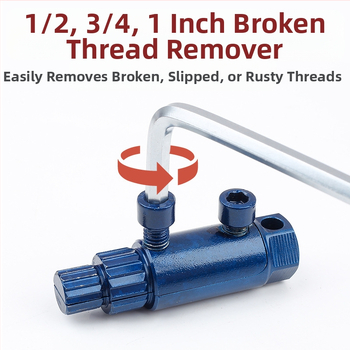 Πολυλειτουργικό εργαλείο γωνιακής βρύσης: εξαγωγέας σπασμένων βιδών και κοχλιωτής τάπας, μεγέθη 4/6, κεφαλή αντίστροφης σπείρας