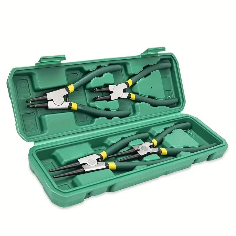 Junze Circlip pliers komplekts iekšējai un ārējai lietošanai (galvas diametrs 27 mm, galvas leņķis 180°, ilgtspējīga elastība)