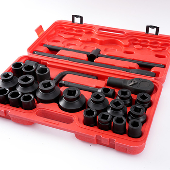 26 részes nehéz terhelésű dugókulcs készlet Pine Rui, 40Cr-V acél, autójavításra és gépjavításra