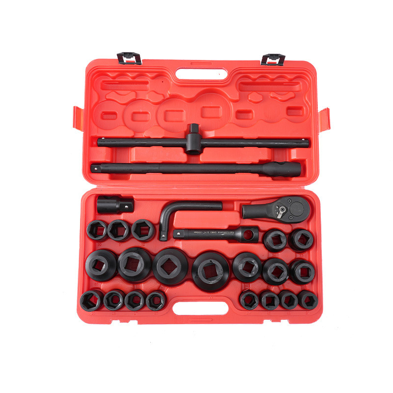 26 részes nehéz terhelésű dugókulcs készlet Pine Rui, 40Cr-V acél, autójavításra és gépjavításra