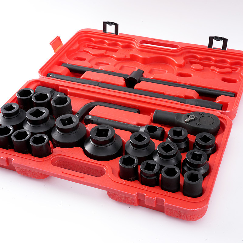 26 részes nehéz terhelésű dugókulcs készlet Pine Rui, 40Cr-V acél, autójavításra és gépjavításra