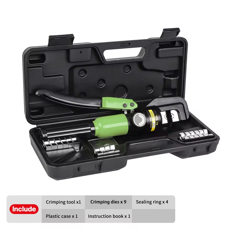 Hidraulinės kabelių krimpinimo žnyplės, nešiojamas rankinis elektriko įrankis, skirtas vario ir aliuminio kabelių terminalams, ketaus korpusas