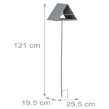 Σταθμός τροφοδοσίας πουλιών βαρέως τύπου με κεκλιμένο οροφή και ανοιχτό θάλαμο τροφοδοσίας για εξωτερικό κήπο (Υλικό: ανοξείδωτος χάλυβας, αλουμίνιο; Μάρκα: Fs; Μοντέλο: Breeding table; Εφαρμογή: εξωτερικό; Κατασκευή: ανθεκτικό στη διάβρωση)