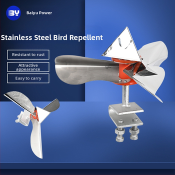 Неръждаема стомана ветро-задвижван репелент за птици за железопътни линии и овощни градини, рефлективен въртящ се ветропоказател за високо напрежение