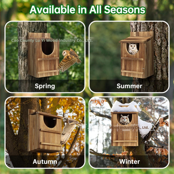 Ξύλινο εξωτερικό σπίτι κουκουβάγιας, επιτοίχια φωλιά πουλιών, μάρκα Lu Yi
