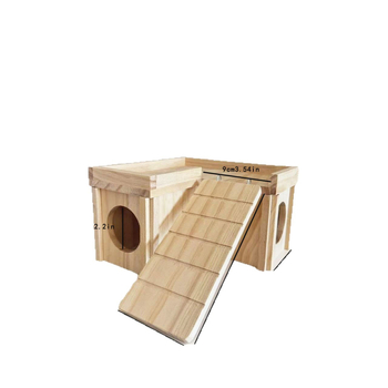 Medinis hamsters namelis su laipteliu, platforma ir labirinto tuneliu – MUxun hamsters reikmenys, svoris 530 g