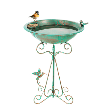 Željezna dekorativna posuda za hranjenje i kupanje ptica, vrtna dekoracija i vanjska posuda za biljke - materijal: željezo - izrada: poluručna i poluautomatizirana - težina: 1,6 kg