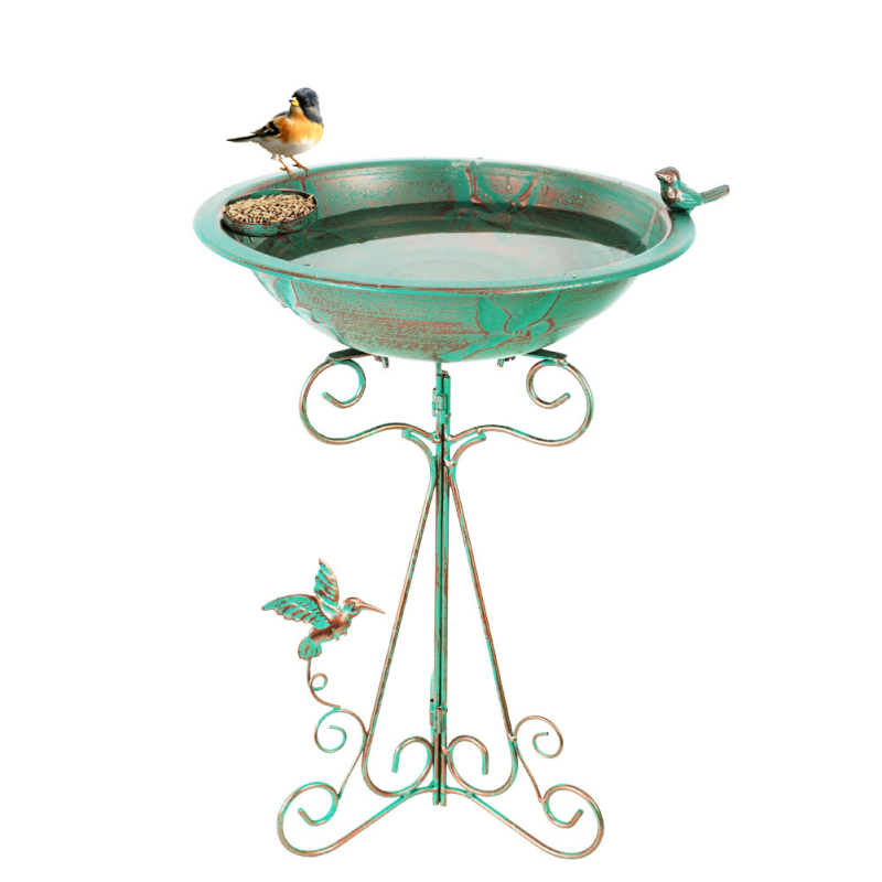 Željezna dekorativna posuda za hranjenje i kupanje ptica, vrtna dekoracija i vanjska posuda za biljke - materijal: željezo - izrada: poluručna i poluautomatizirana - težina: 1,6 kg