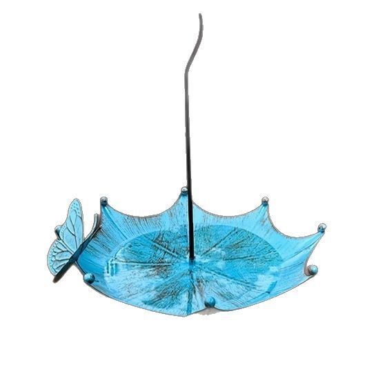 Madáretető - esernyő alakú, vasból készült geometriai formájú függő dekoráció kerthez és udvarhoz