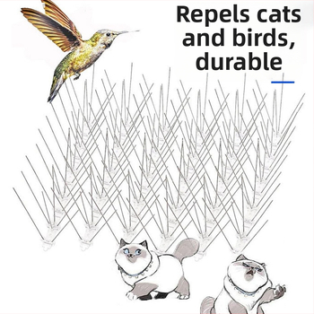 Ανοξείδωτες ακίδες αποτροπής πουλιών για μπαλκόνι – Ανθεκτικές στον άνεμο, αποτροπή γάτων και περιστεριών, σχέδιο αγκαθιών