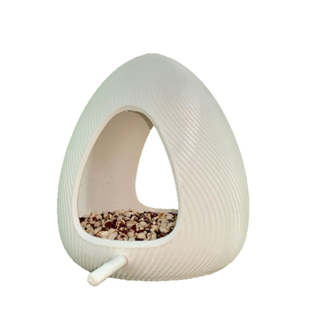 Μεταλλική ταΐστρα για πουλιά με σχήμα σταγόνας, εξωτερικά κρεμαστή σε κήπο ή αυλή, μοντέρνος μινιμαλιστικός σχεδιασμός