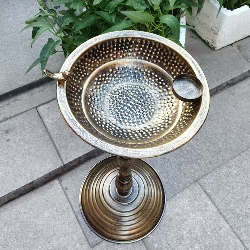 Градински орнамент за птици с метална конструкция – къпален съд за птици, марка Lijin; подходящ за дом, градина и двор