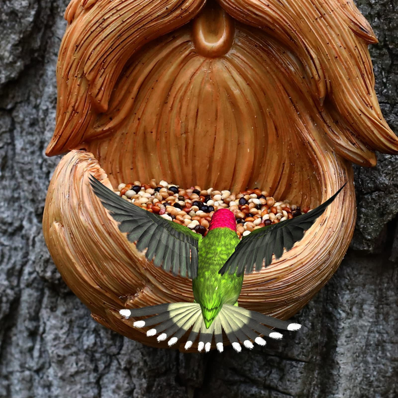 Paukščių lesyklėlė iš dervos su medžio monstro dizainu, lauko sodo dekoras, prekės ženklas Xincan