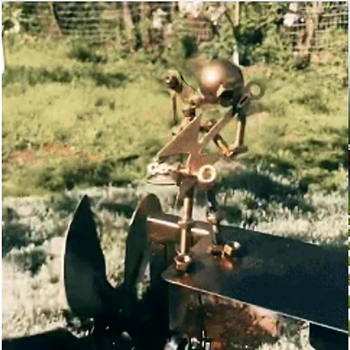 Χειροποίητη μεταλλική Windmill φιγούρα – μοντέρνο μινιμαλιστικό στυλ για οικία ή γραφείο, δώρο αποφοίτησης ή για νέο σπίτι