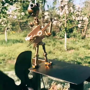 Χειροποίητη μεταλλική Windmill φιγούρα – μοντέρνο μινιμαλιστικό στυλ για οικία ή γραφείο, δώρο αποφοίτησης ή για νέο σπίτι