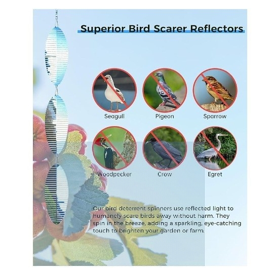 Κρεμαστό αποτροπής πουλιών, μεταλλικό, φινίρισμα κοπής, συσκευασμένο σε κουτί