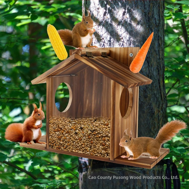 Дървено гнездо за катерици за външно ползване – висяща хранилка и декоративна дървена къщичка (Материал: дърво; Бранд: Independent; Подходящ за: аквариум; Импорт: Не)