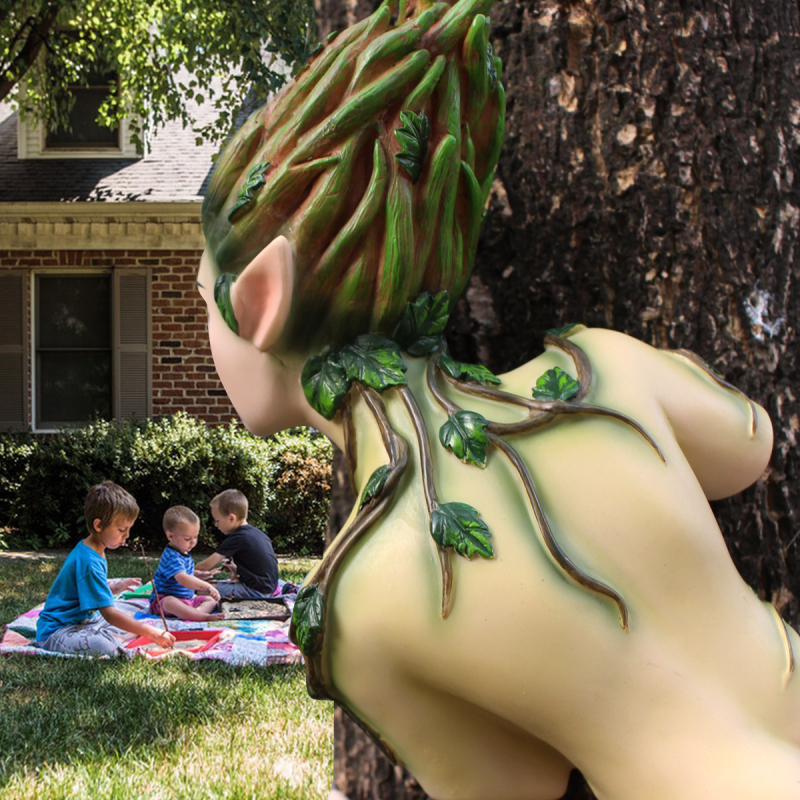 Privjesak od smole s Nimfom drveta za vanjsku baštu – moderni umjetnički stil, Rezbarenje/Štampanje/Odljev, Dekoracija spremna za dar