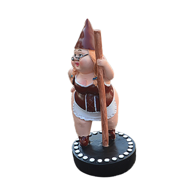Asztali díszfigura szintetikus gyantából — táncoló lány motívum, márka Qian Hui, gyanta kézműves termék, karton csomagolás