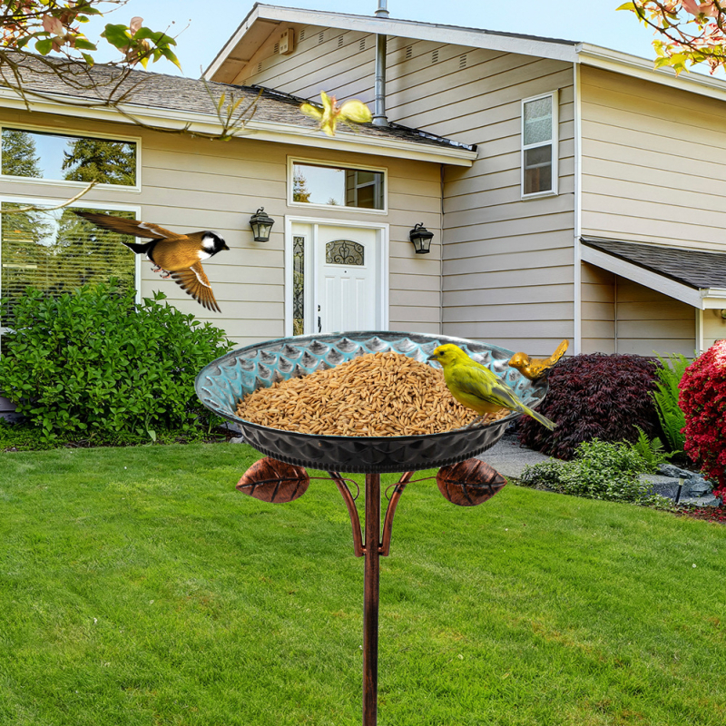 Gėlių formos lauko lesykla ir paukščių maudykla, milžiniškas korpusas, 1300 g, skirta paukščiams, su kištuku