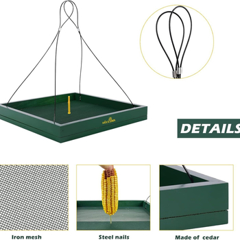 Κρεμαστός ξύλινος τροφοδότης πτηνών εξωτερικού χώρου – φυσικό ξύλο, μοντέρνο στυλ απλότητας