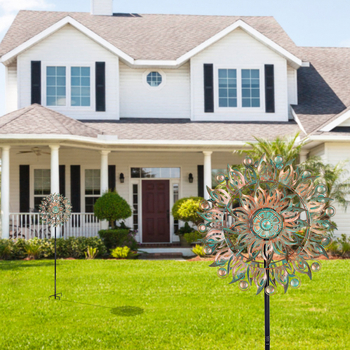 Geležies vėjo malūnas kiemo dekoras — Medžiaga: Geležis; Gamyba: Pusiau rankinis ir pusiau mechaninis; IP autorizacija: Nėra