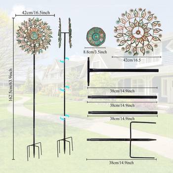 Geležies vėjo malūnas kiemo dekoras — Medžiaga: Geležis; Gamyba: Pusiau rankinis ir pusiau mechaninis; IP autorizacija: Nėra