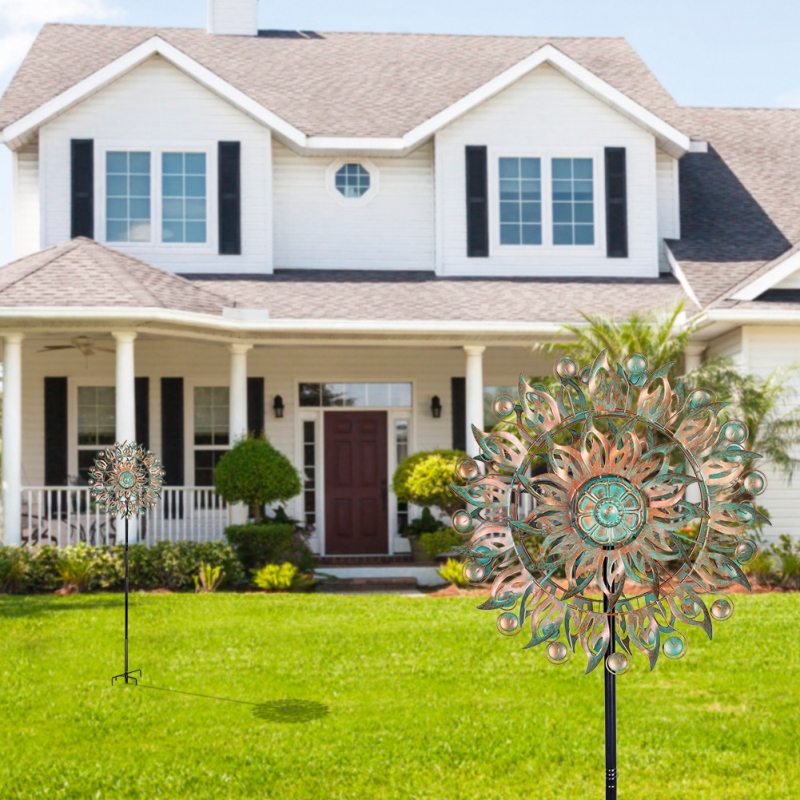 Geležies vėjo malūnas kiemo dekoras — Medžiaga: Geležis; Gamyba: Pusiau rankinis ir pusiau mechaninis; IP autorizacija: Nėra