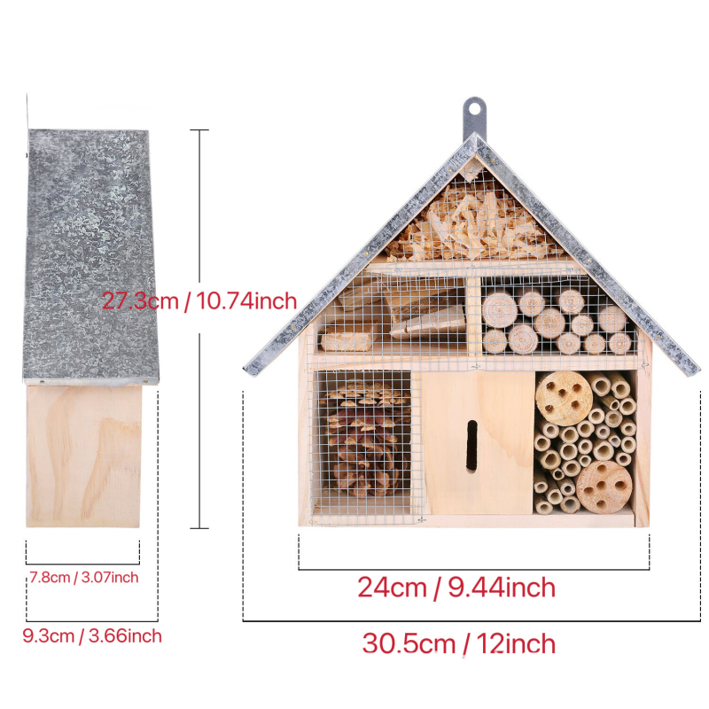 Дървено домче за насекоми и птици – произход Шандонг, без внос, висящо гнездо за птици