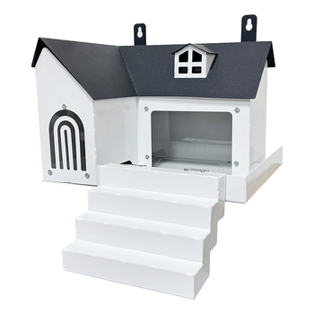 Σιδερένιος τροφοδότης σκίουρων κήπου, γεωμετρικό σχήμα, μεταλλικής τέχνης με αγροτικό στυλ για εξωτερικούς χώρους