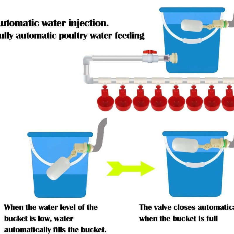 Teljes készlet automata csirke etető rendszer PVC három-út csővel és itatótál (PVC, három-út cső, itatótál)