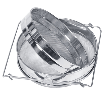 Ανοξείδωτο διπλού επιπέδου φίλτρο μέλι, δίκτυο φιλτραρίσματος με ρυθμιζόμενη βάση για μελισσοκομία