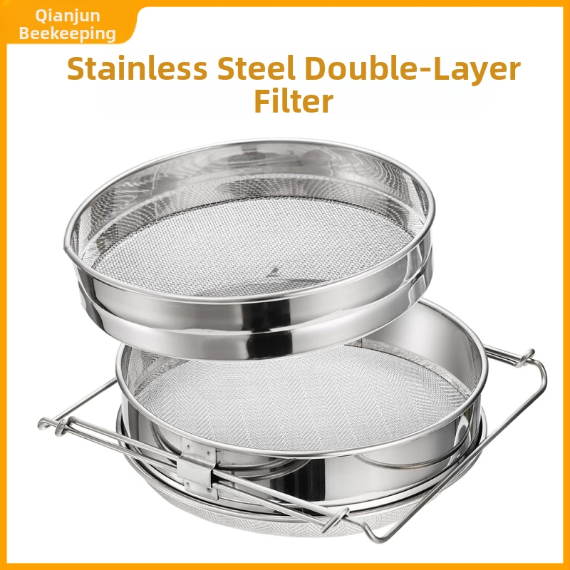 Двойно-слоен филтър за мед от неръждаема стомана с регулируем държач за пчеларство