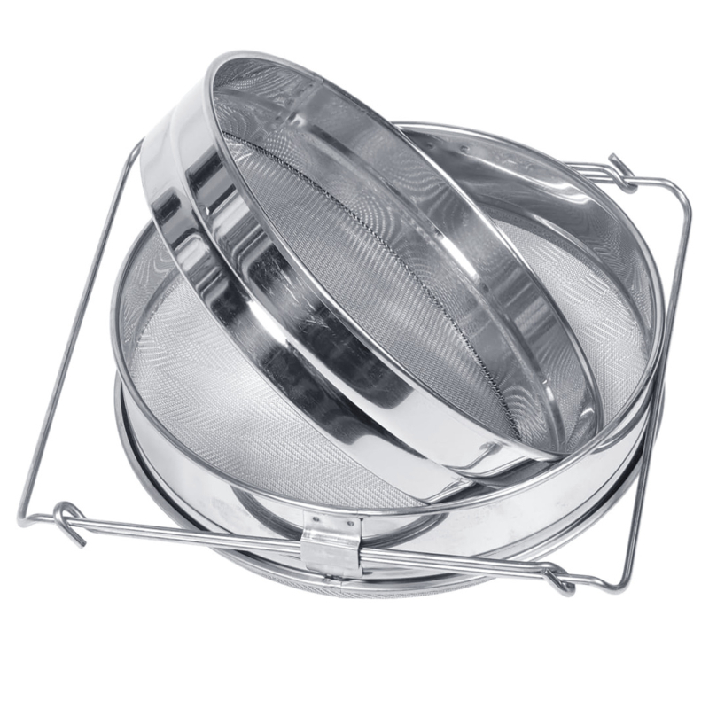 Двойно-слоен филтър за мед от неръждаема стомана с регулируем държач за пчеларство