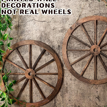 Pora vintage medinių ratų sienų dekoras, namų akcentas