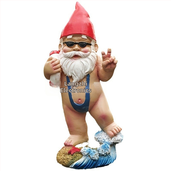 Γλυπτό ρητίνης για κήπο με νάνο με λευκή γενειάδα που κολυμπά, συσκευασία σε χαρτόνι