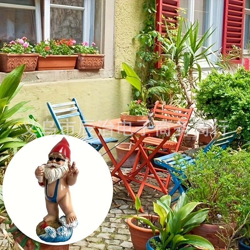 Soška od smole za vrt s likom starca s bijelom bradom koji pliva, kartonsko pakiranje