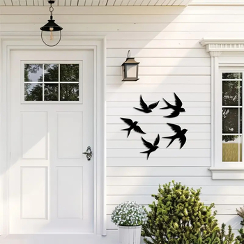 Διακοσμητικό τοίχου με σιλουέτα χελιδονιού από σίδερο, για εσωτερικούς και εξωτερικούς χώρους, μοντέρνο μινιμαλιστικό σχέδιο, κωδικός προϊόντος 20250217
