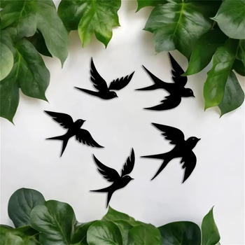 Διακοσμητικό τοίχου με σιλουέτα χελιδονιού από σίδερο, για εσωτερικούς και εξωτερικούς χώρους, μοντέρνο μινιμαλιστικό σχέδιο, κωδικός προϊόντος 20250217