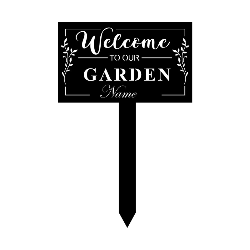 Vasból készült kertészeti dísz ünnepekre, téglalap alakú fűbe illeszthető dísz, geometriai forma, modern letisztult stílus, alkalmas templomok és szállodák számára