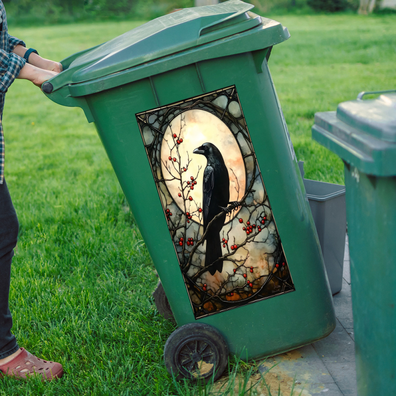 Karikatúra holló a fán falmatrica — PVC, HOMEYAN, 1 db, nappaliba, hálószobába, erkélyre, modern minimalista stílus