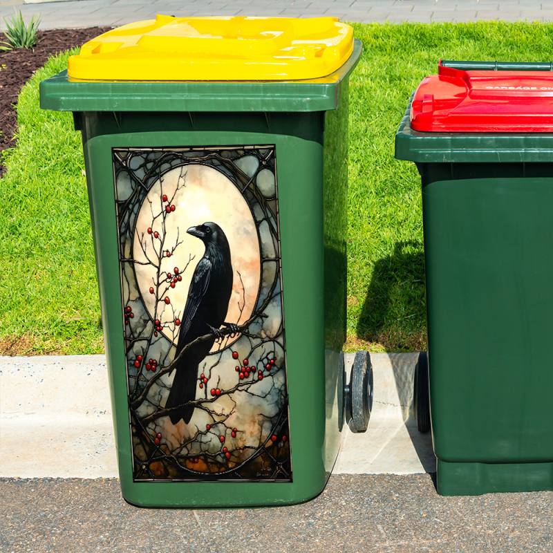 Karikatúra holló a fán falmatrica — PVC, HOMEYAN, 1 db, nappaliba, hálószobába, erkélyre, modern minimalista stílus