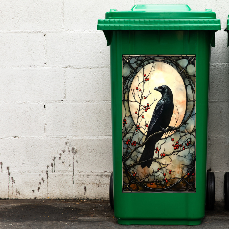 Karikatúra holló a fán falmatrica — PVC, HOMEYAN, 1 db, nappaliba, hálószobába, erkélyre, modern minimalista stílus