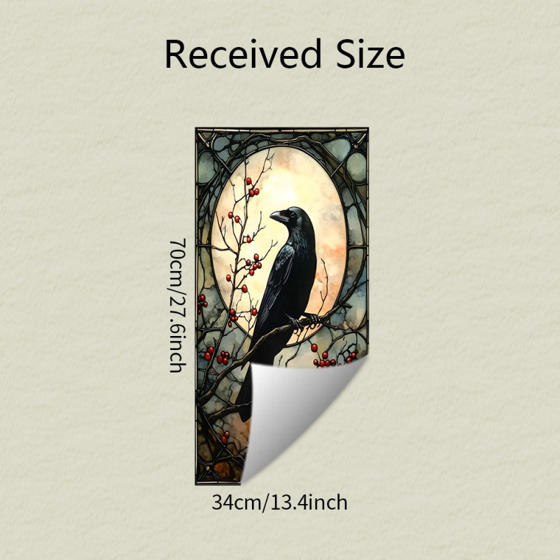 Karikatúra holló a fán falmatrica — PVC, HOMEYAN, 1 db, nappaliba, hálószobába, erkélyre, modern minimalista stílus