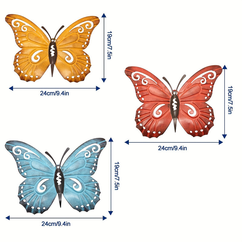 Geležinis drugelis – sieninis kabinamas dekoras sode, šiuolaikinio meno stilius, prekės ženklas YZ