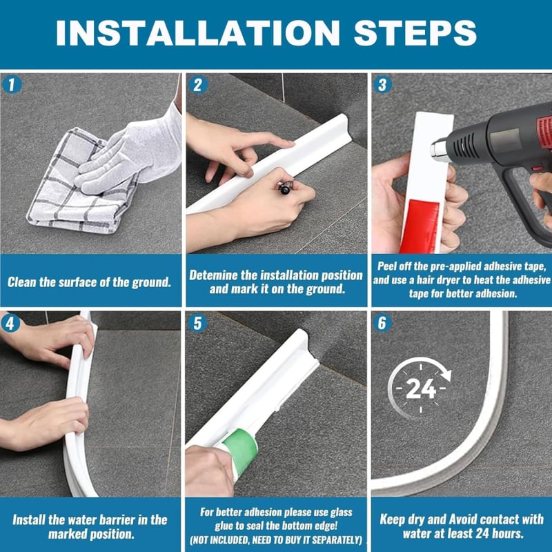 Vannas istabas ūdens noturēšanas lenta — pašlīmējoša, materiāls: TPE-silikons, mūsdienīgs minimālisma stils, izcelsme Hebei (Materiāls: TPE-silikons; Līme: pašlīmējoša; Kategorija: ūdens noturēšanas lente; Stils: mūsdienīgs minimālisms; Izcelsme: Hebei)