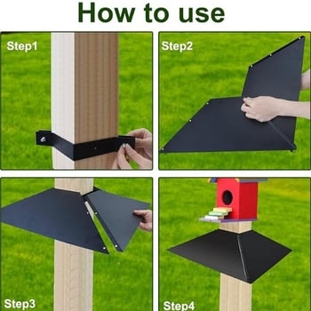 Μεταλλικό αντι-σκίουρος φράγμα για τροφοδότες πουλιών PO-2549, βαμμένο με πούδρα, Sharp work