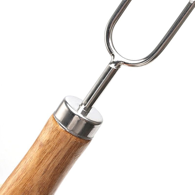 Ανοξείδωτα σουβλάκια για μπάρμπεκιου με λαβές από ξύλο σφενδάμι, διπλής ακίδας, σε σχήμα U, σετ για υπαίθριο ψήσιμο