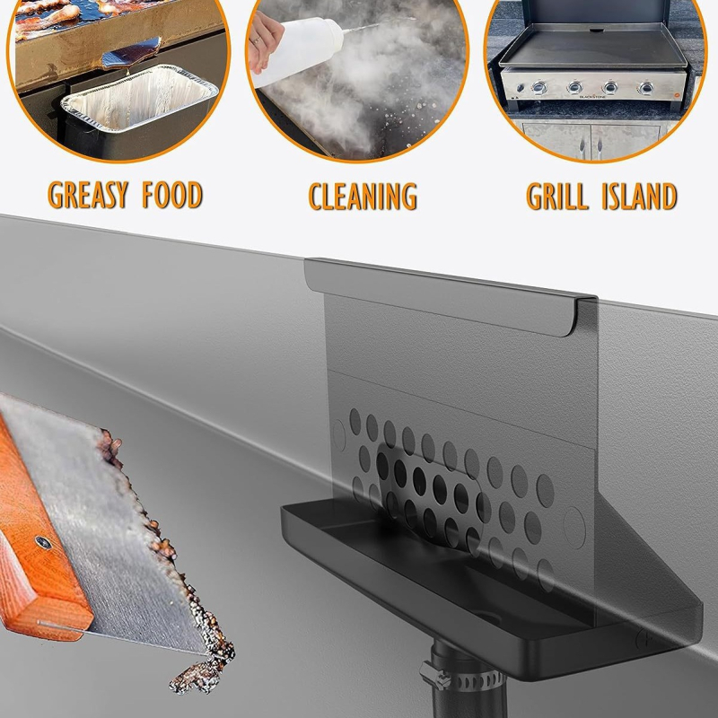 District Goode Riebalų gaudyklė Blackstone kepsniams, anglies plienas, nereguliari forma, 449 g, lengva valyti